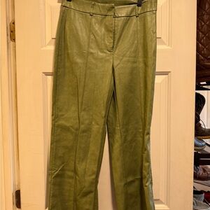 7 For All Mankind Olive Green Leather pants